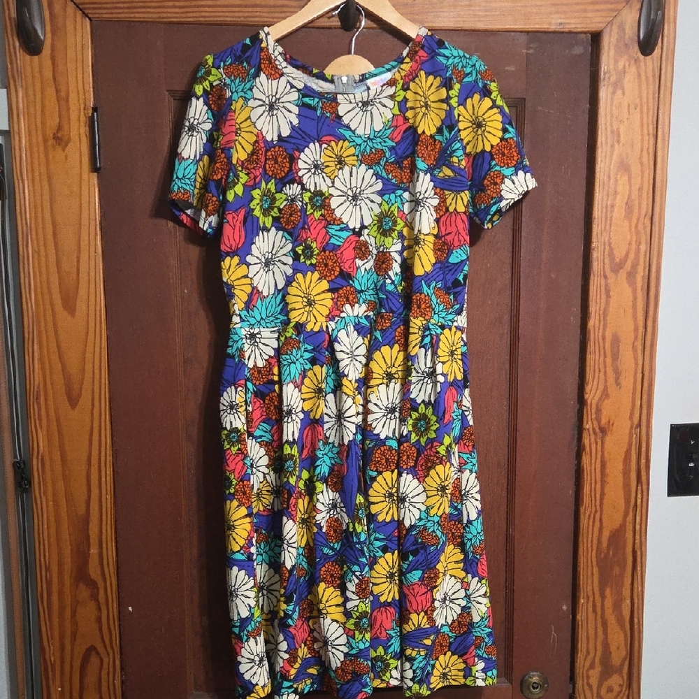 LuLaRoe Multicolor Patterned AMELIA Dress